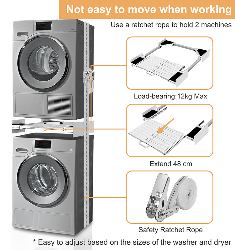 Strong Washing Machine Stacking Kit with High Weight Capacity for Dryers