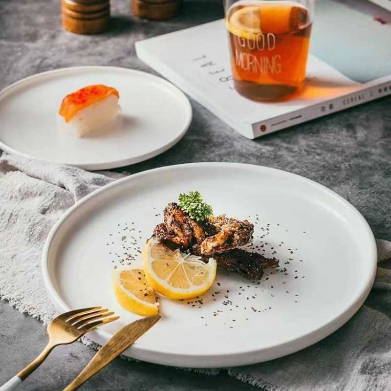 Simple Steak Plate Scandinavian Style Ceramic Plate Home Pizza Plate