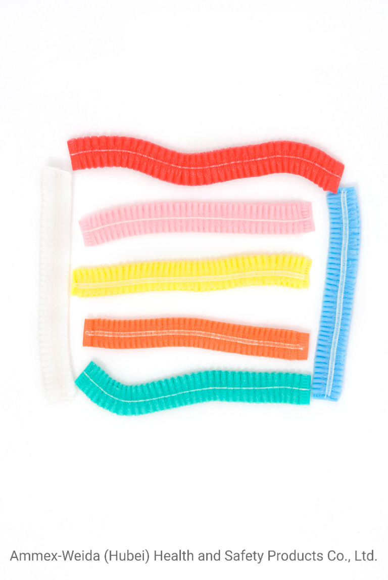 One-Time Using Double Elastic Head Cover by Soft Non-Woven Material Prevent Dust and Breathable Mob Cap