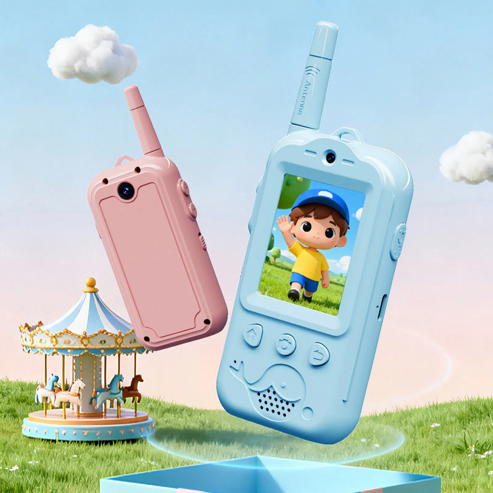 2026 New Children Video Walkie Talkies Kids Video Intercom Outdoor Interphone Walie-Talkie
