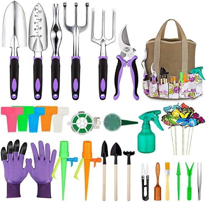 23 PCS Garden Tool Set Heavy Duty Comfortable TPR & PP Handle Garden Set with Mini Garden Tools