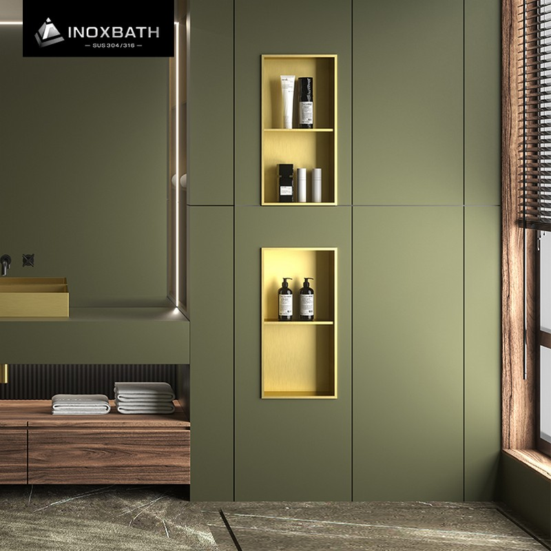 Двухуровневая ниша для душа из нержавеющей стали