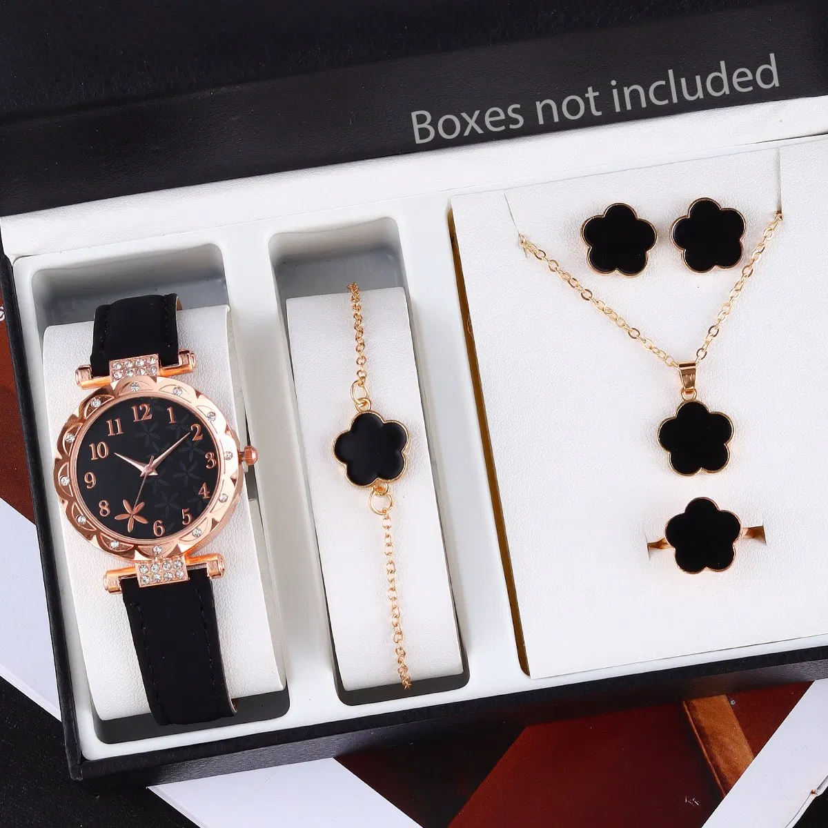 Women's Black Watch Set Stylish and Exquisite Jewelry