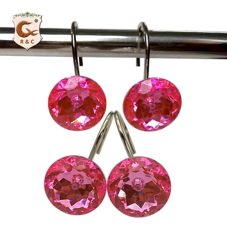 Wholesale Rust Proof Stainless Steel Acrylic Crystal Shower Curtain Hook