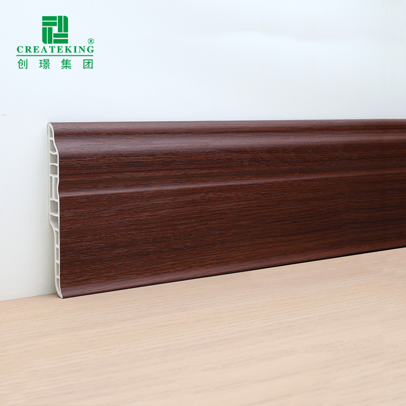 China Supplier Customized High-Quality95*15.5mm Wood-Grain Waterproof PVC Baseboard