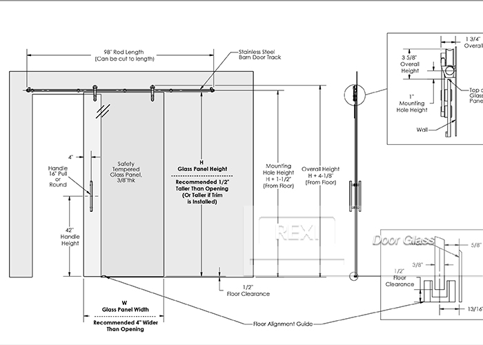 China Manufacturer Factory Wholesale Price 8mm, 10mm, 12mm Glass Door