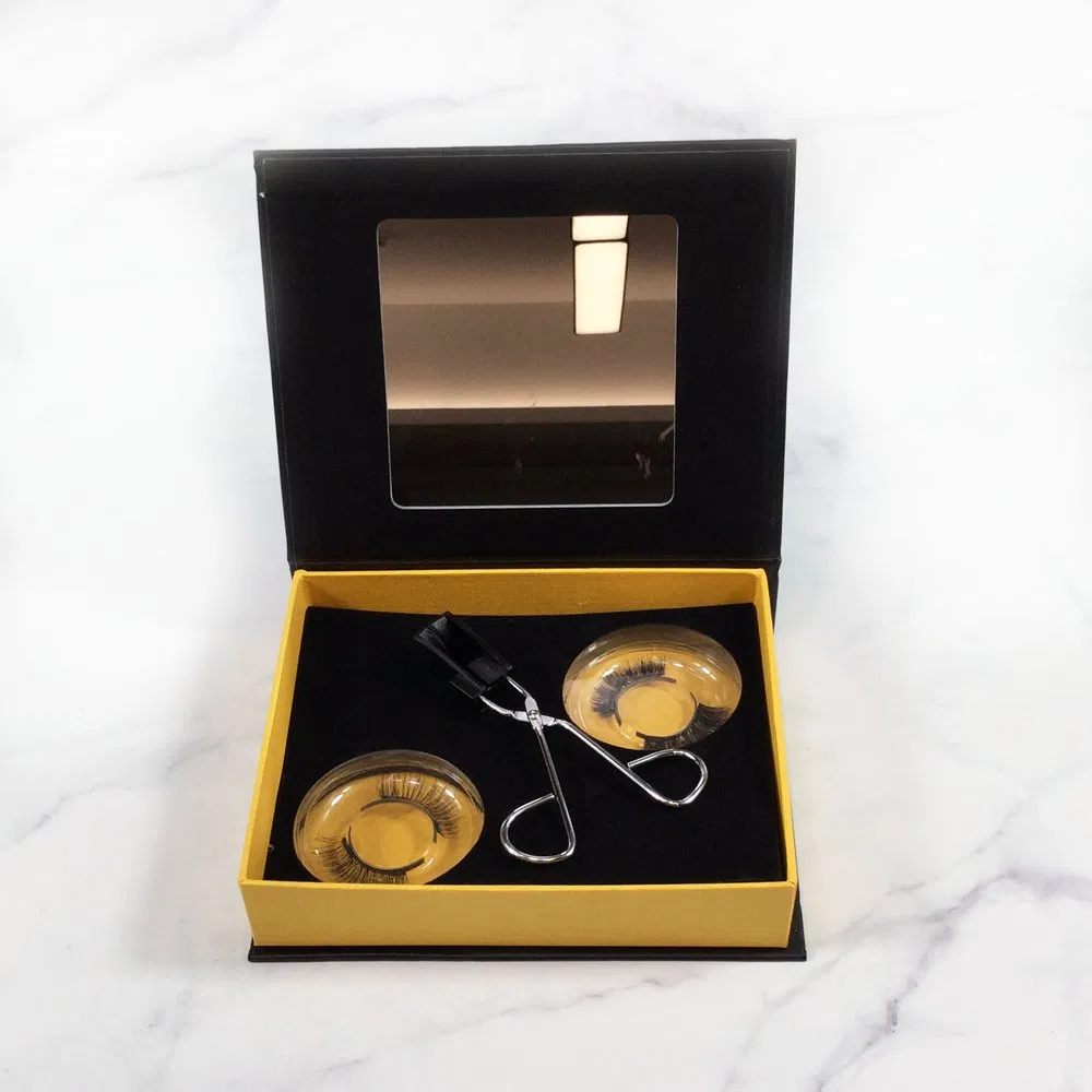 3D Long Eye Lashes Extension Magnetic False Eyelashes Kit with Eyelash Curler Set Packaging Box