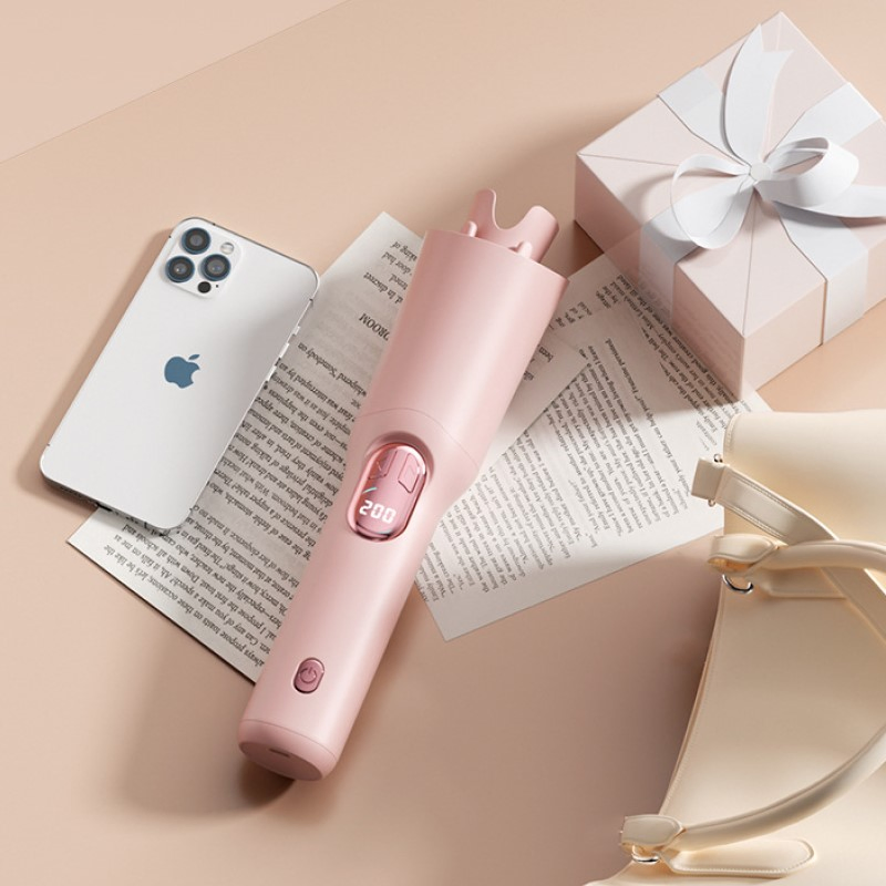 32mm Home Heating Curling Curler Wireless Portable LCD Curling Iron with USB Charging