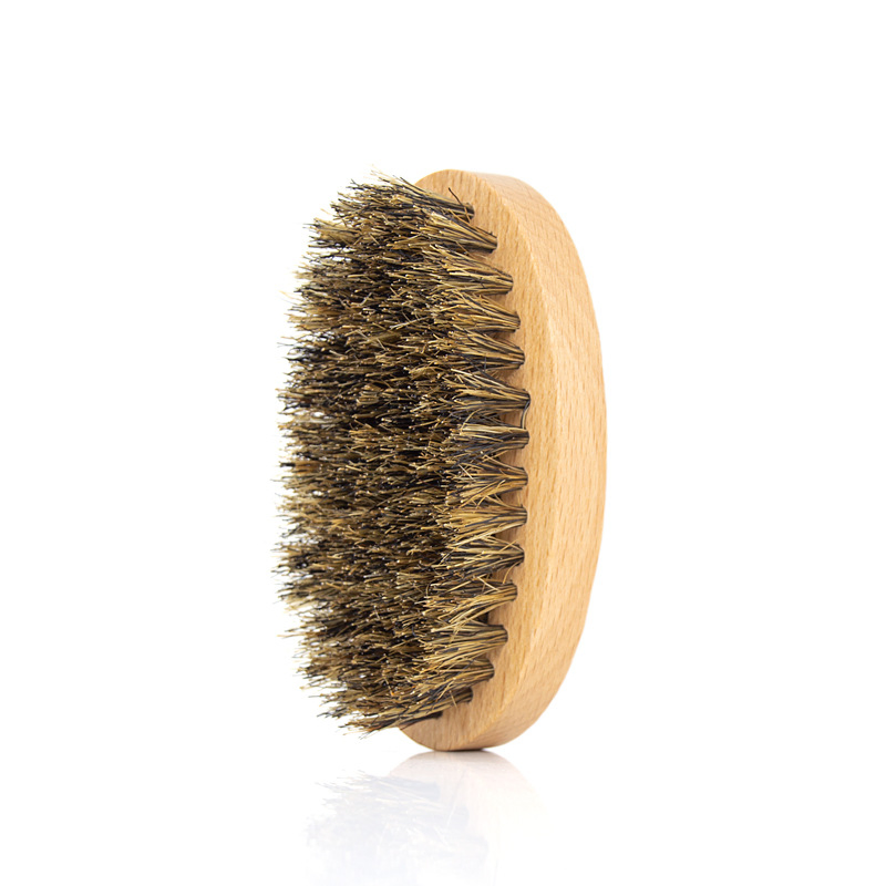 Natural Boar Bristle Beard Brush for Men Professional Wooden Handle Beard and Mustache Grooming Brush