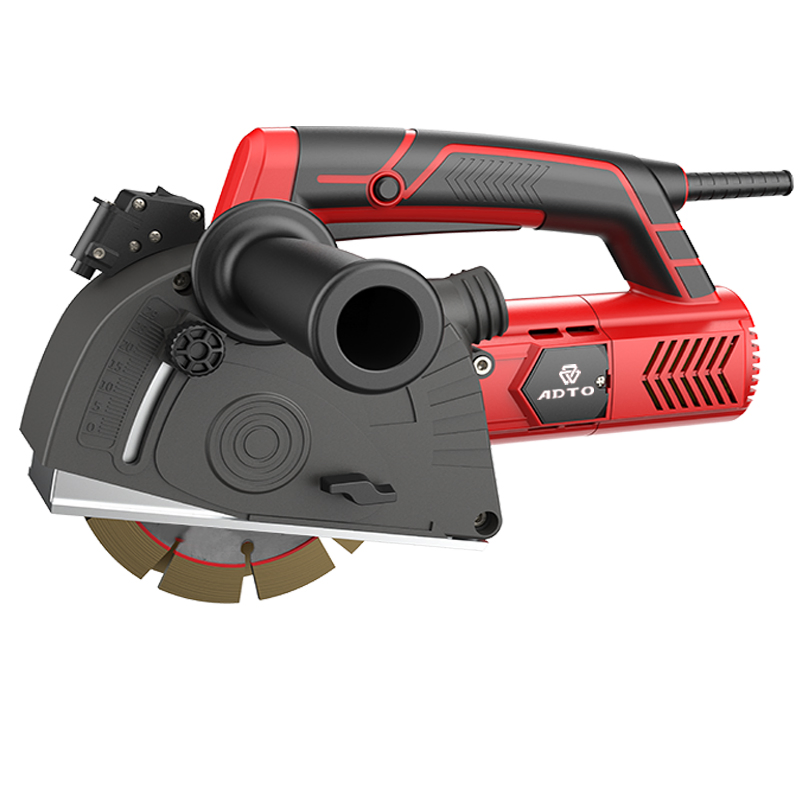 CE Certificate Electric Power Construction Tools Wall Grooving Machine 125mm Concrete Groove Cutter 1600W Wall Chaser with 2 Blades Powerful