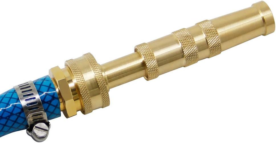 Heavy-Duty Brass Adjustable Twist Hose Garden Nozzle Fitting