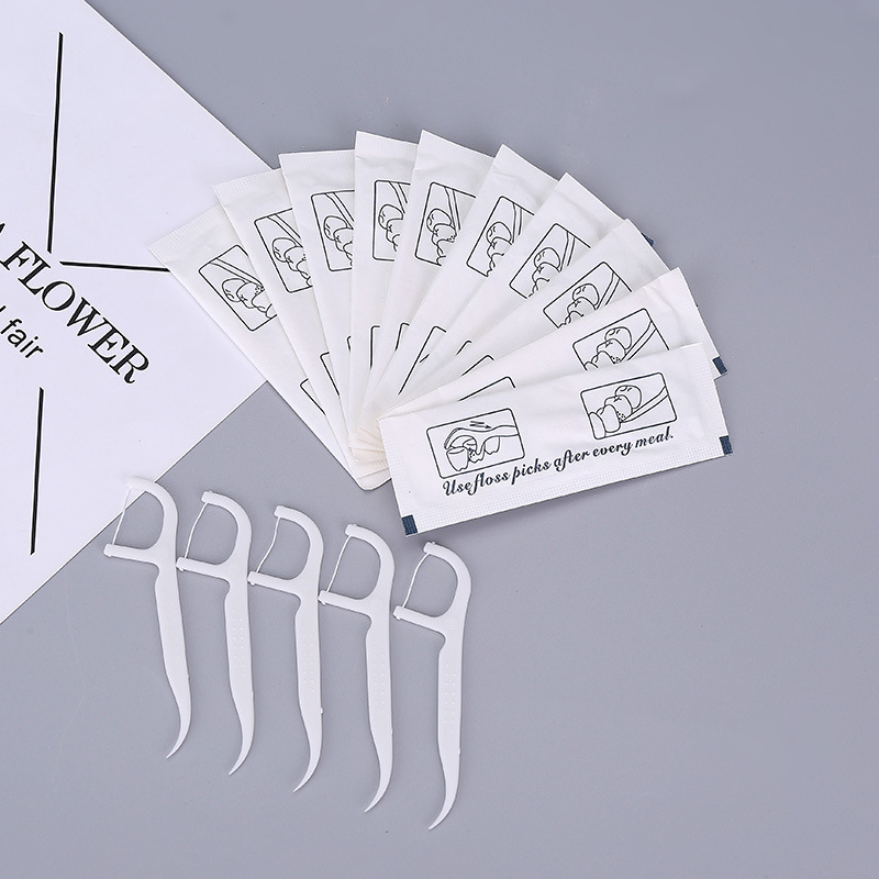 Private Label Biodegradable Toothpick Disposable Oral Bamboo Charcoal/Wooden/Wheat Straw/Plastic Flosser Stick Dental Floss Pick