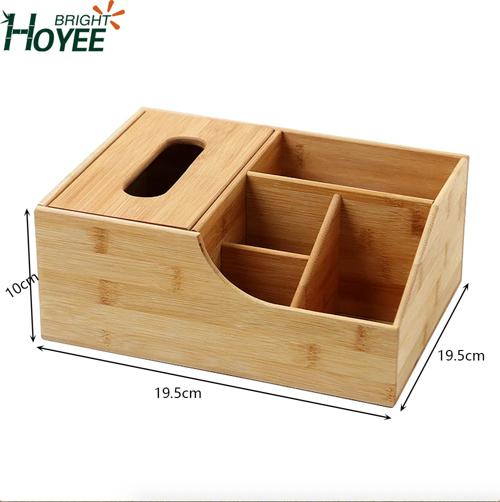 Bamboo Tissue Box Desktop Sundries Storage Box