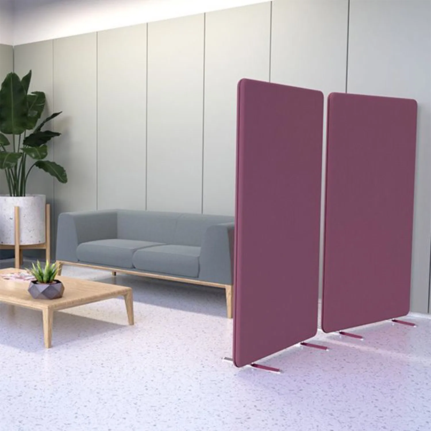 Free Standing Noise Absorption Polyester Fiber Acoustic Screen Movable Privacy Panel