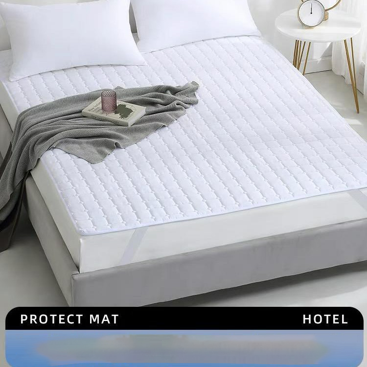 Custom Thick Mattress Pad Microfiber Polyester Fill Mattress White Topper/Pad