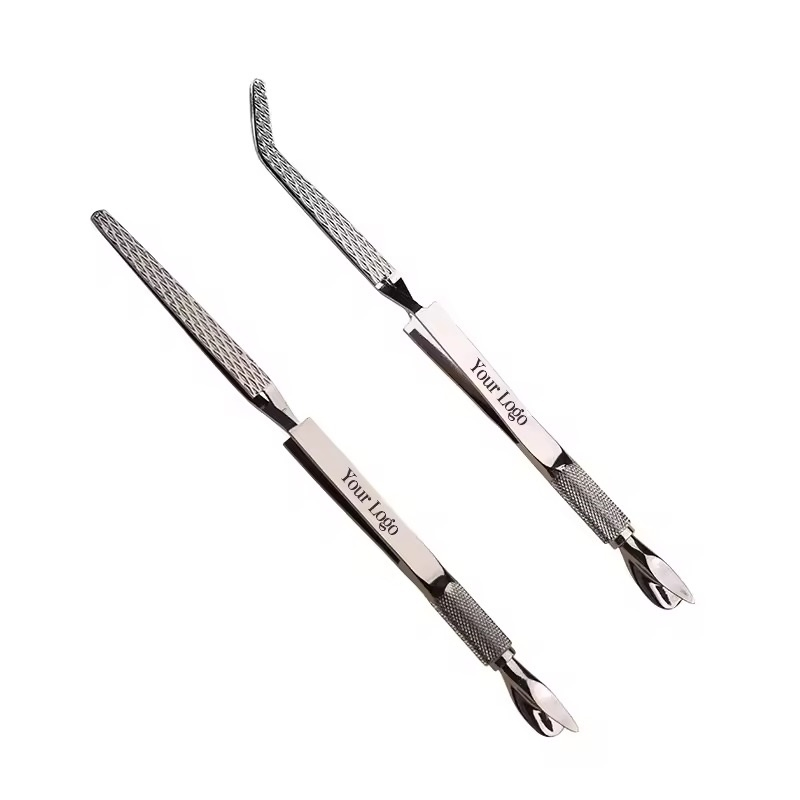 Dual-Ended UV Nail Forming Construction Clamp Stainless Steel Nail Shaping Extension Tweezers