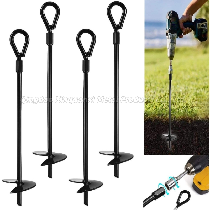 Customizable 18-Inch Swivel Steel Galvanized Heavy-Duty Ground Anchors