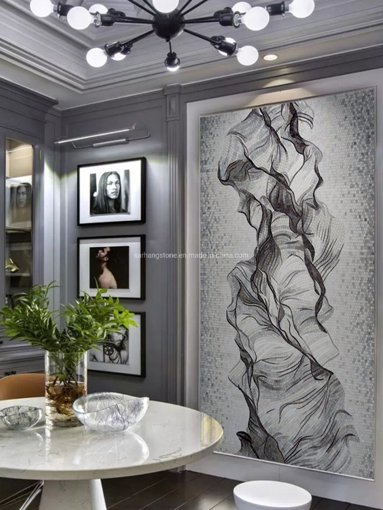 Стеклянная мозаика с абстрактным рисунком для стен и пола