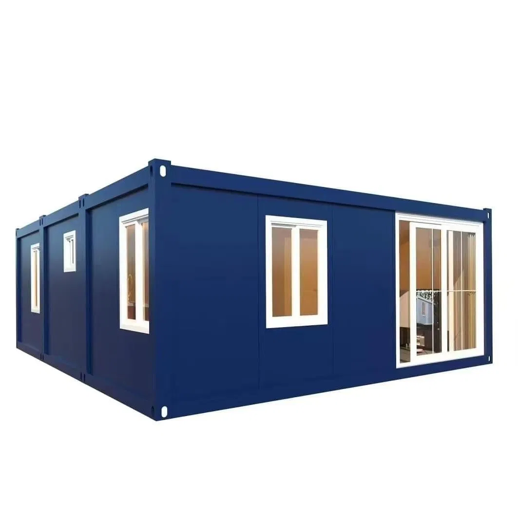 Hot Sale Prefab Container Building Portable Tiny House 20 FT 40 FT Flat Roof Sandwich Panel Furnished Container House with Toilet Container