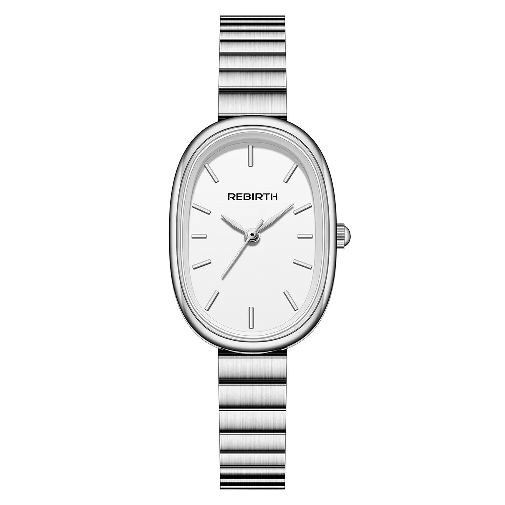 Anti-Scratch for Rebirth 2089 Quartz Watch Wholesale Minimalist Oval Dial Bamboo Strap Fashion Versatile