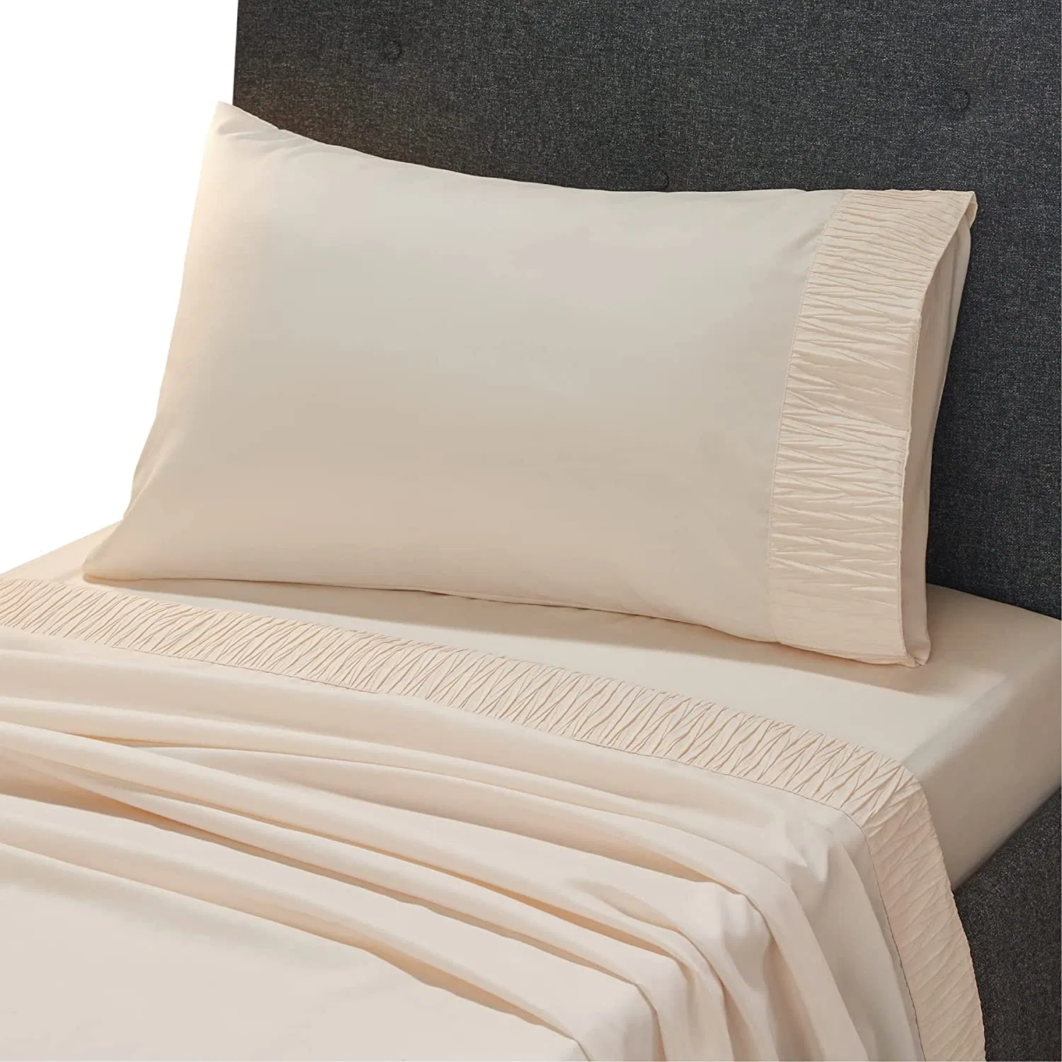 Soft Bedding Microfiber Sheets Full Size Bed Cream