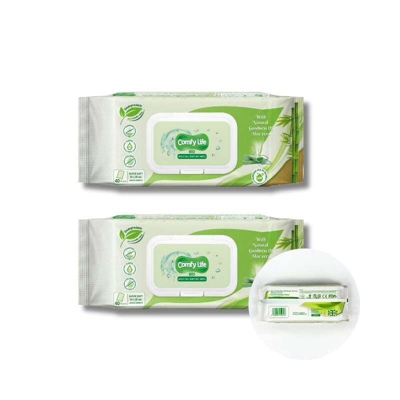 100% Natural Material Flushable Thick Eco-Friendly Large Size Wet Wipes