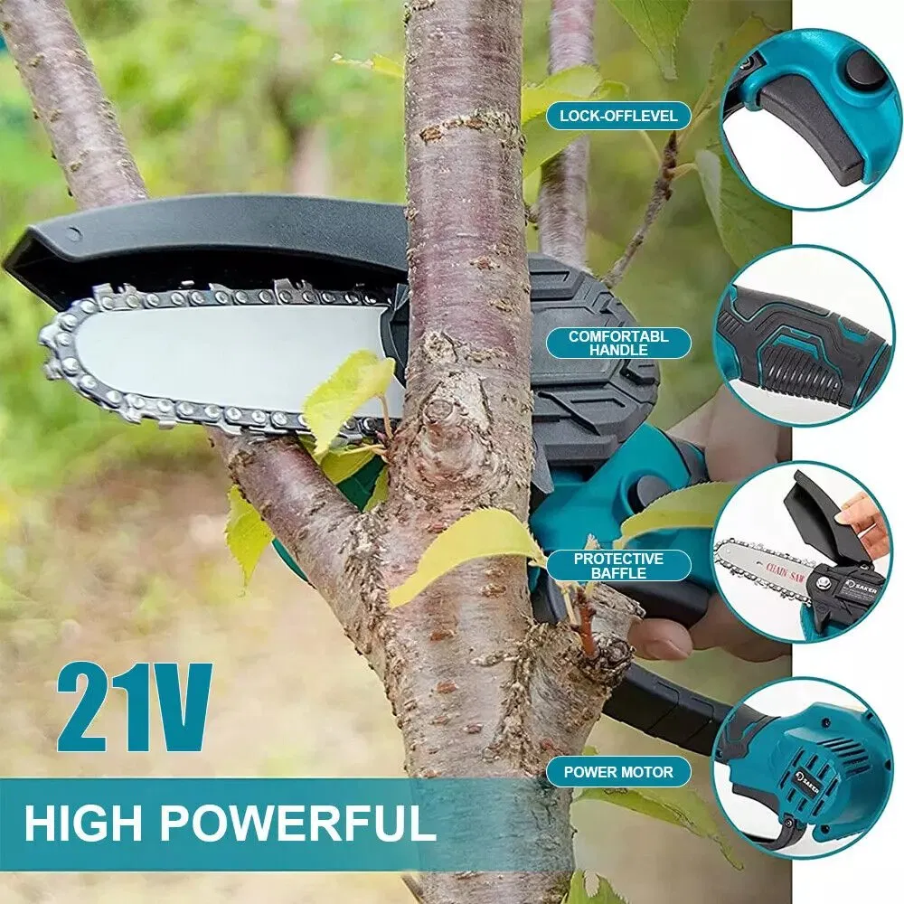 Industrial Chainsaw with Two Small Size Batteries 4 Inch & 6 Inch Chains OEM Customization Support