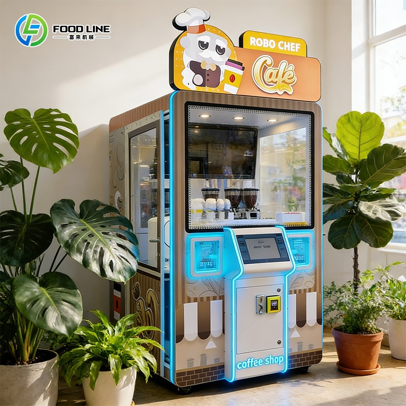 Internet Cafe Cold Hot Dual Brew Fresh Coffee Robot Vending Machine