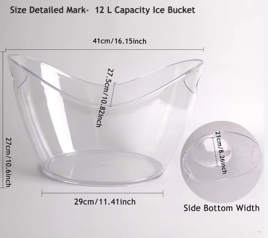 Color Customized Champagne Wine Beer Transparent Plastic Light Ice Bucket