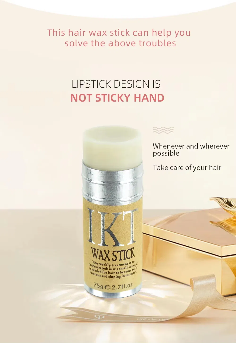 Manufacturer Cangty Hair Wax Stick Private Label Best 24 Hours Strong Hold Non Greasy Edge Control Hair Wax Stick