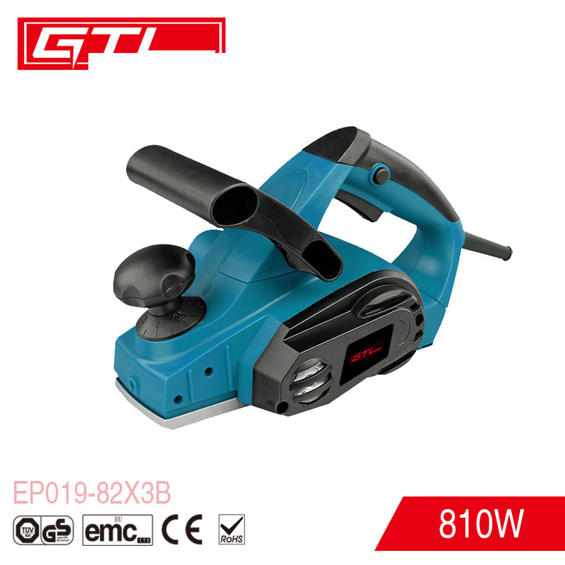 Professional Heavy Duty 810W 82mm Hand Held Woodworking Tools Electric Wood Planer (EP019-82X3B)