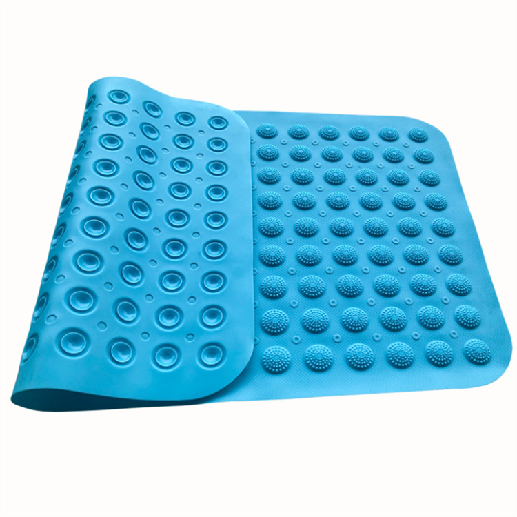 BPA Free Silicone Bathtub Bathroom Shower Floor Mat Mat with Strong Suction Cups Drain Holes