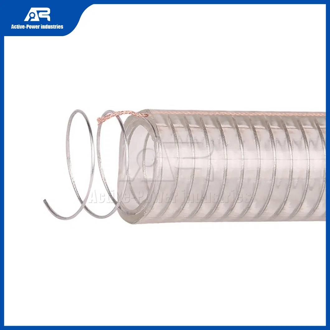Active-Power Industries Industrial PVC Hose Manufacturing Best PVC Steel Wire Reinforced Hose China Heavy Duty Steel Wire Suction PVC Flexible Tubing