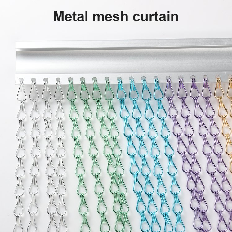 Wholesale Decorative Metal Aluminum Double Hook Chain Link Metal Mesh Curtain Chain Drapery Fabric