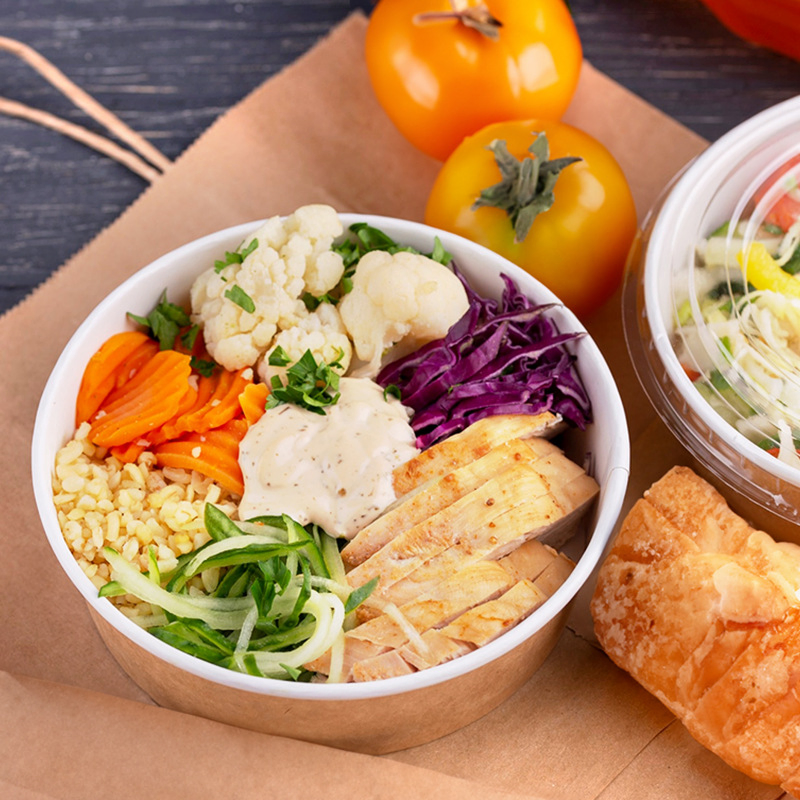 Hot Buying! High Quality Thickened Paper Bowl with Lid, Heat Preservation and Leak-Proof, Instant Food and Beverage Weapon