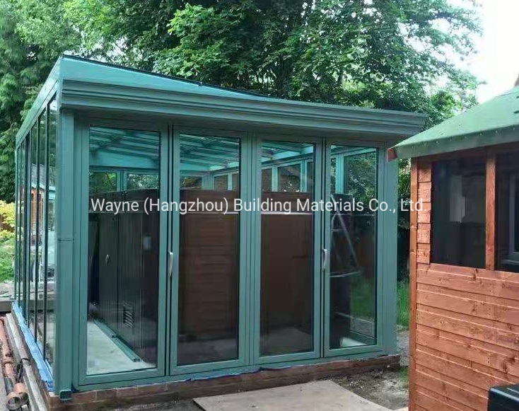 Prefab Green Aluminium Aluminum Glass Sunroom Solarium for SPA House Garden House with Customized Design and Color From 15 Years Professional China Factory