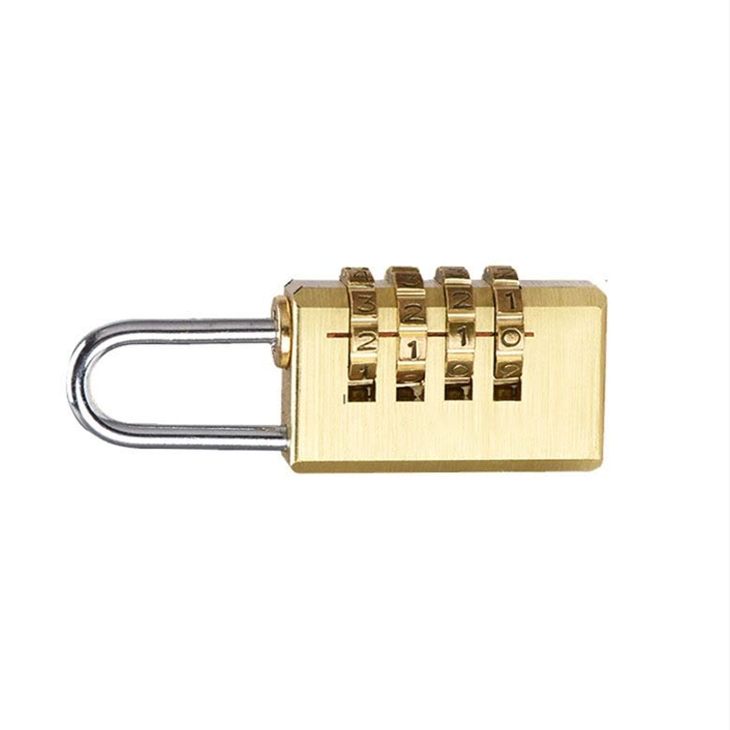 Password Padlock Luggage Bag Copper Code Four Numbers Brass Combination Padlock