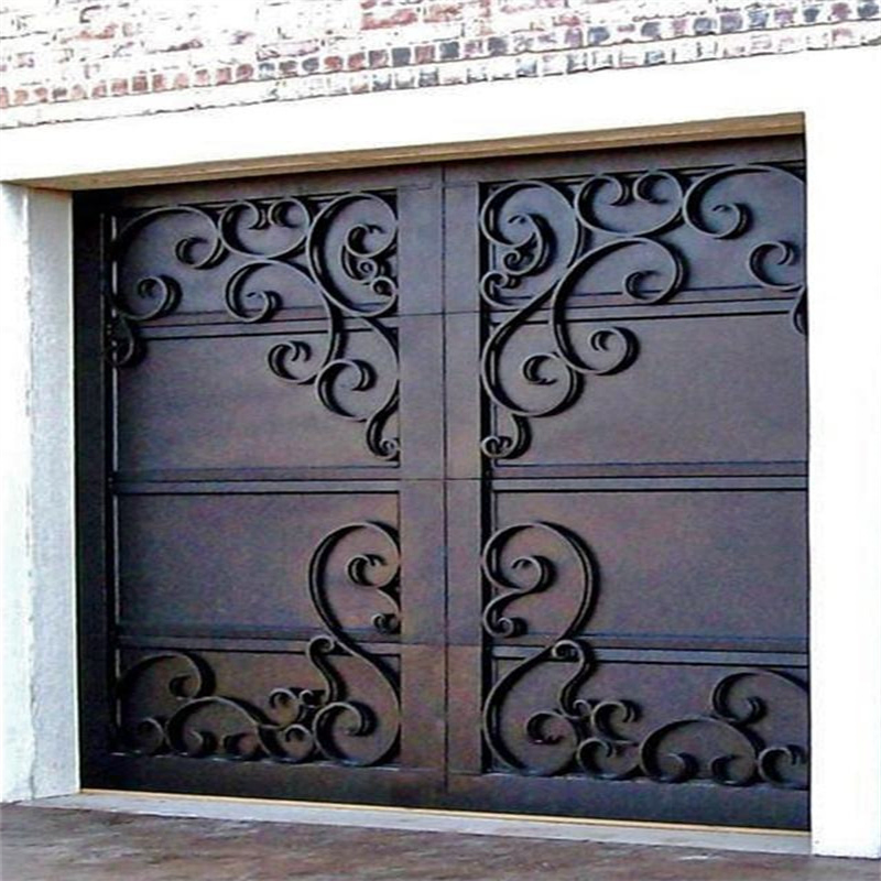 Modern Automatic Remote Electric Folding Wrought Iron Metal Entry Garage Door