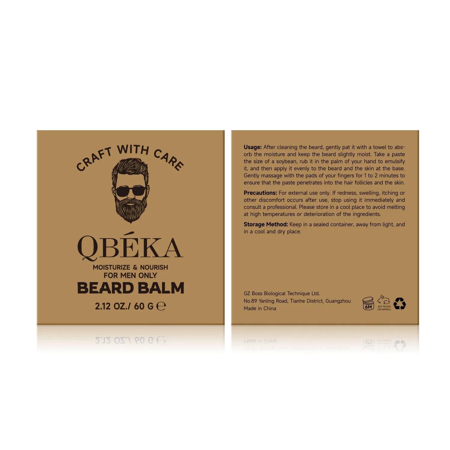 Natural Organic Beard Balm - K-Beauty Hydrating Formula for Soft Shiny Beard & Skin