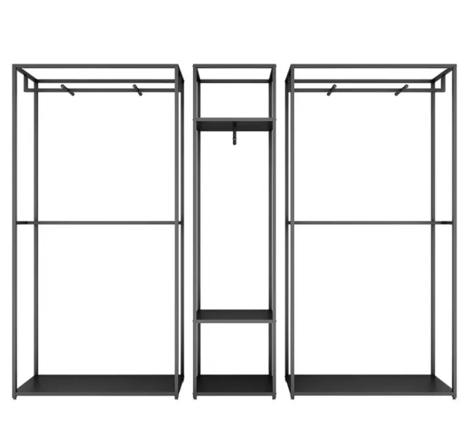 Wholesale Black Retail Shop Furniture Custom Clothes Display Racks for Clothing Store Design