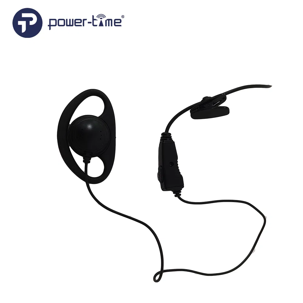 2 Pin D Shape Ear Hook Earphone with Lapel Ptt Two Way Radio Earpiece