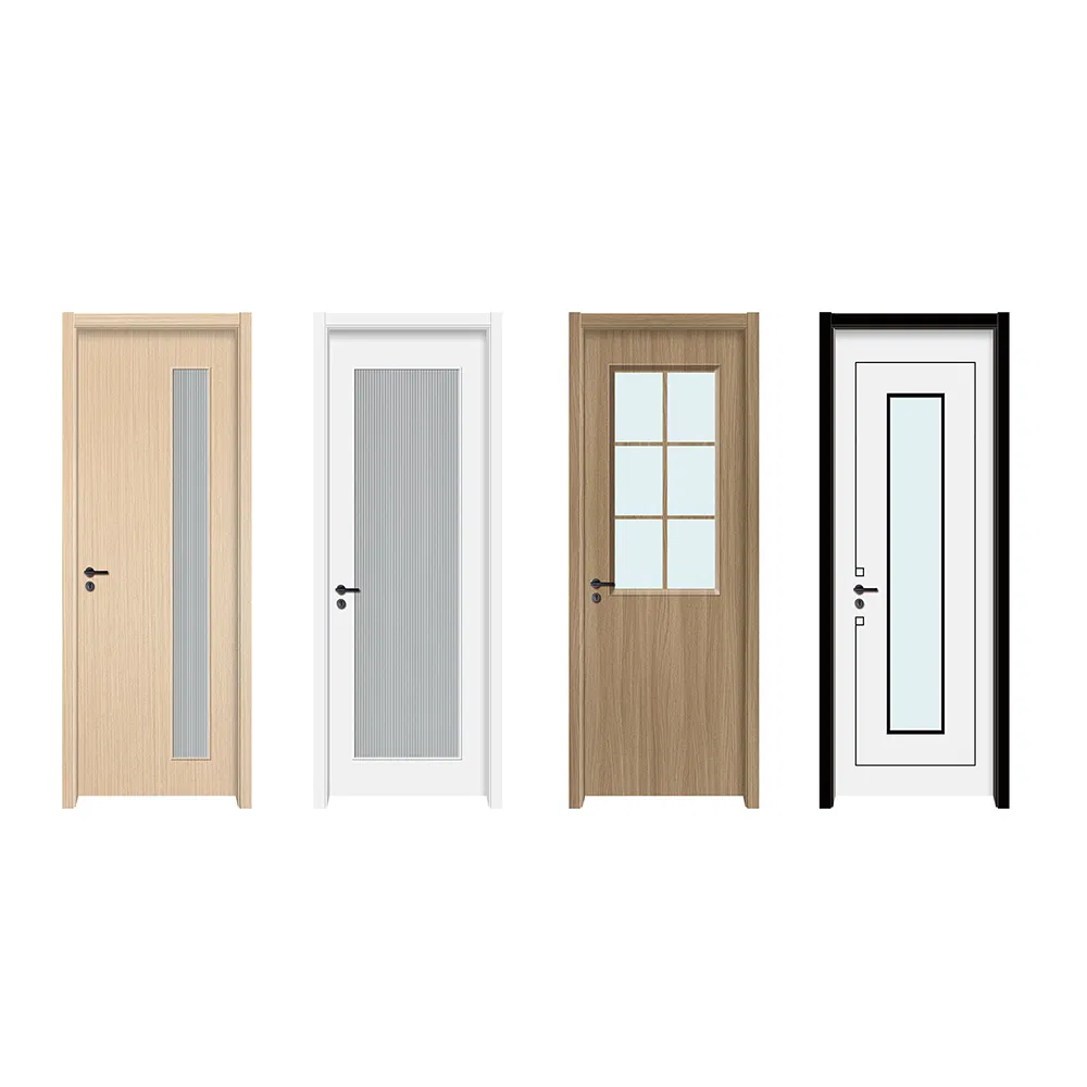 Elegant Waterproof Interior Wooden Doors with Flat Laminating Surface Material