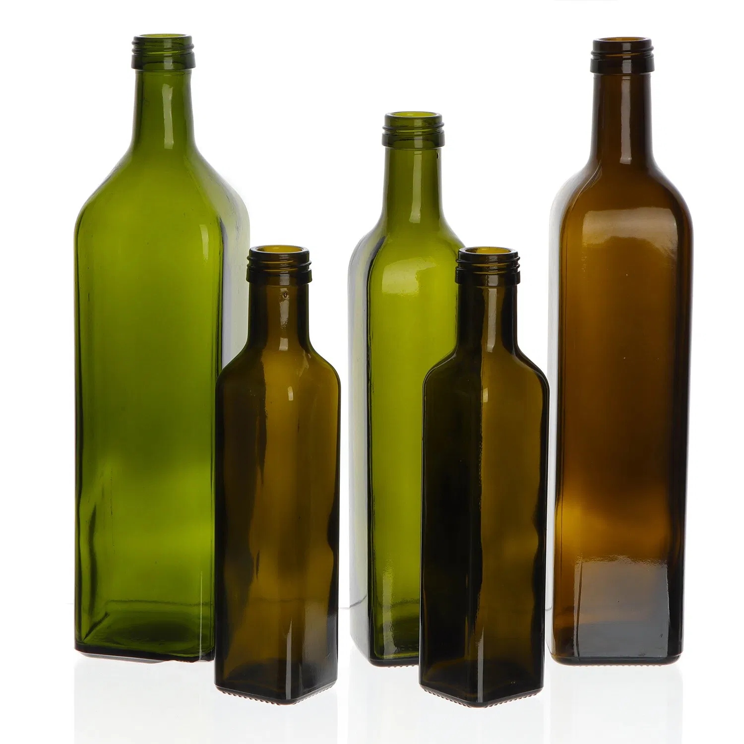 in Stock 750ml 1000ml Square Round Glass Olive Oil Bottles for Kitchen