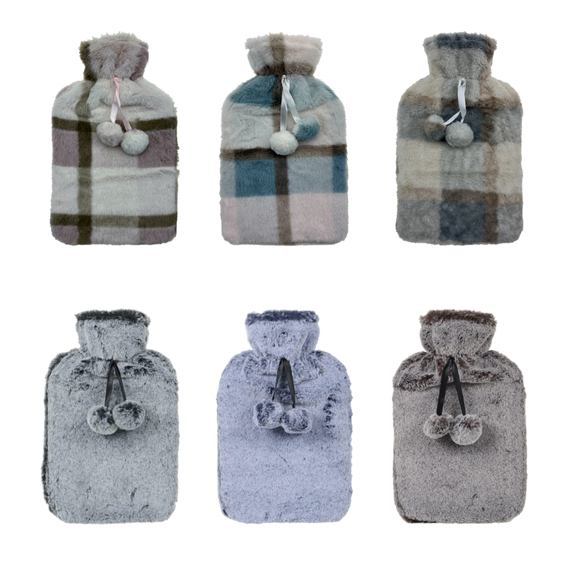 Thicken The Plush Hot Water Bag with Cover Hot Water Bottle Luxury Fur Cover Soft Hot Water Bag Cover