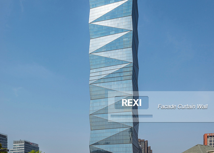 Modern High Rise Glass Aluminium Skyscraper Curtain Wall Facade Aluminum Cladding Architectural Unitized Building Systems