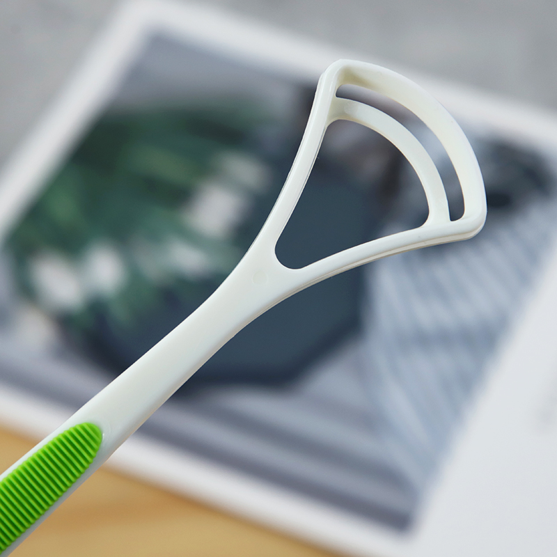 Customized Dental Clean Personal Oral Hygiene Plastic Tongue Cleaning Brush Rubber Tongue Scraper for Sale