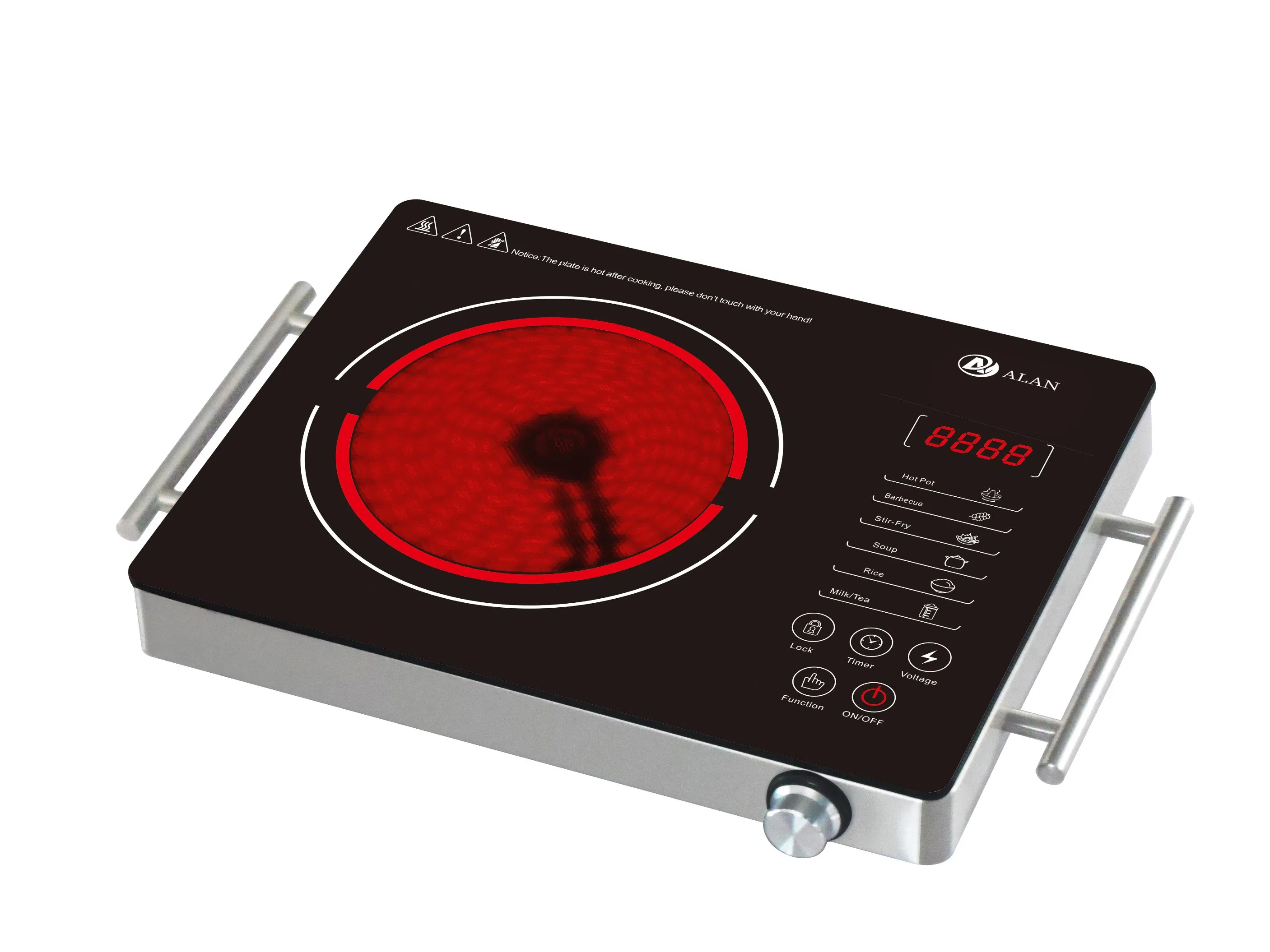 Traditional Model Metal Housing 2200W High Firepower Single Infrared Cooker with 2 Handles