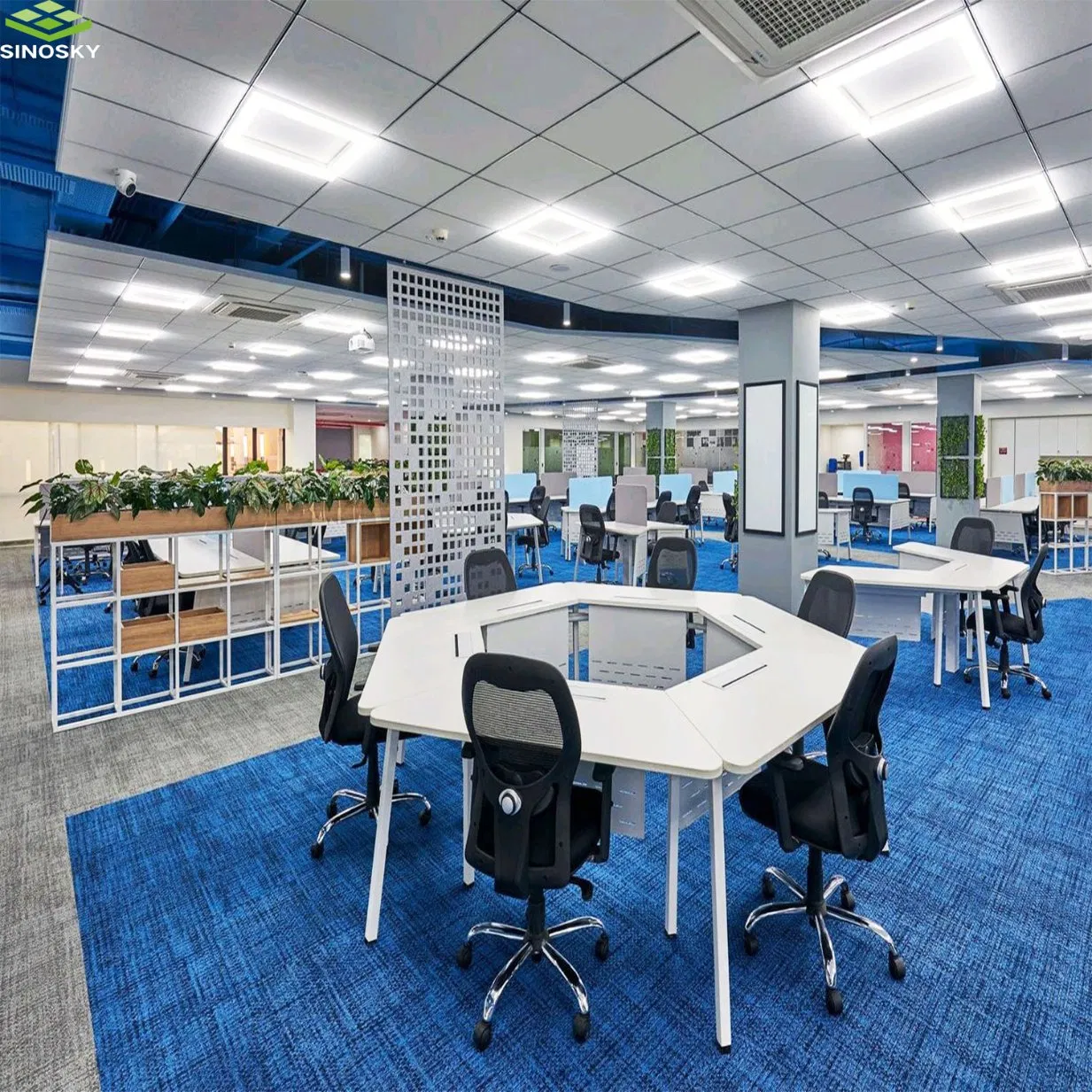 Customized Fiberglass Ceiling Panel Acoustic Baffle Wave Design