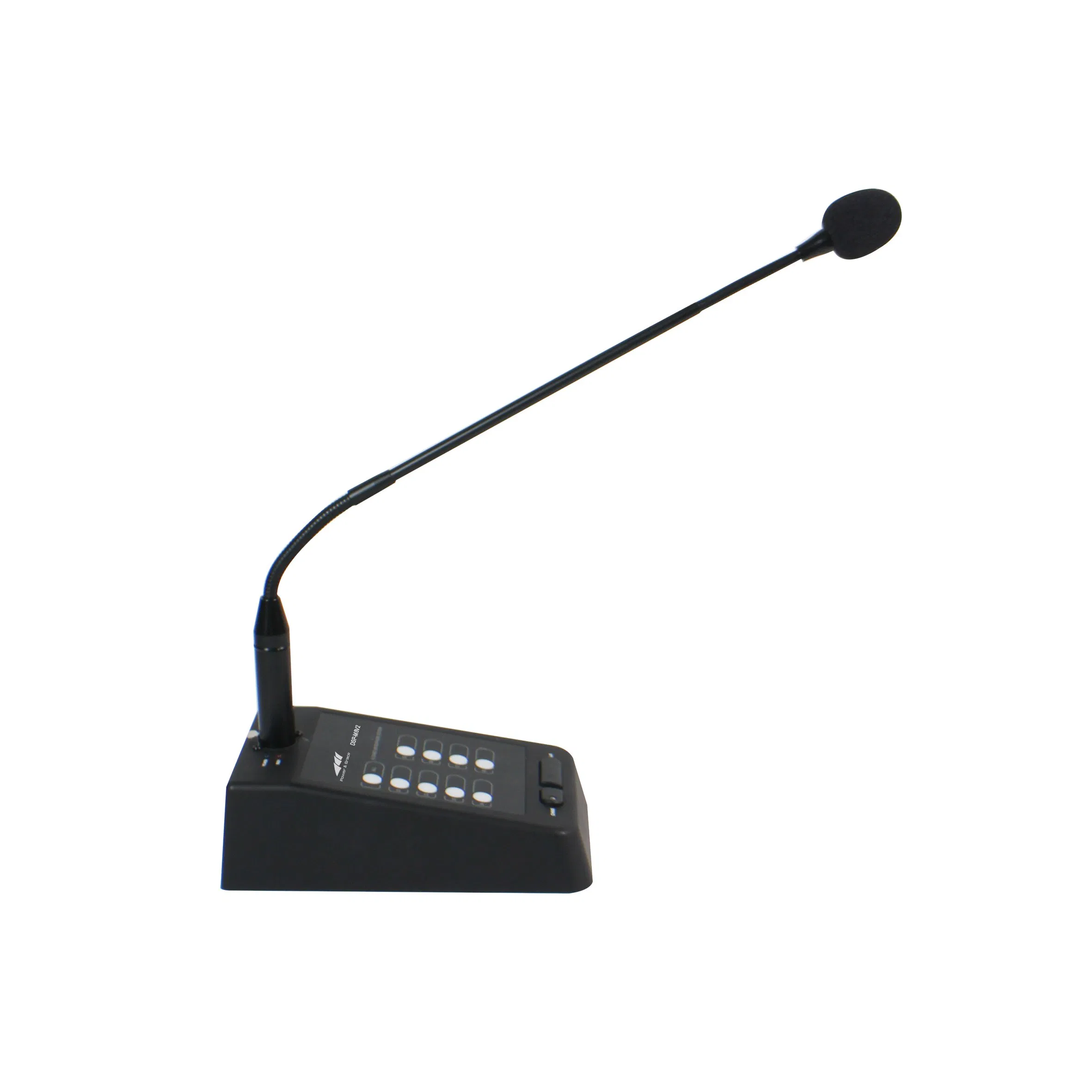8-Zone Paging Microphone Station with Zone Selector Switches Talk & Chime on/off for Dante DSP Processor