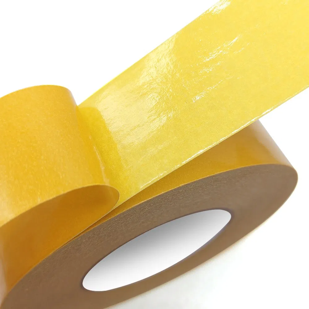 Double Sided Masking Paper Tape Yellow High Grade Self-Adhesive Flatback Paper Tape